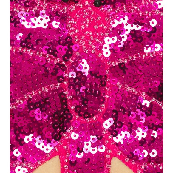 ☃️Pink Steve Madden Butterfly Sequin Halter Top - Picture 5 of 6